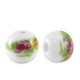 Ceramic bead round 8mm White-green